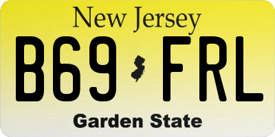 NJ license plate B69FRL