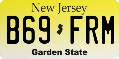 NJ license plate B69FRM