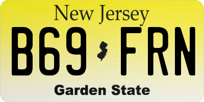 NJ license plate B69FRN