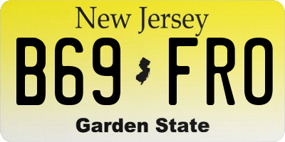 NJ license plate B69FRO