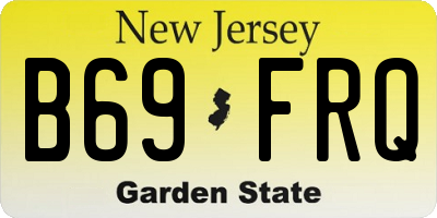 NJ license plate B69FRQ