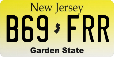 NJ license plate B69FRR