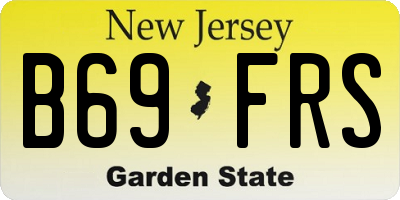 NJ license plate B69FRS