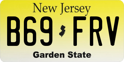 NJ license plate B69FRV