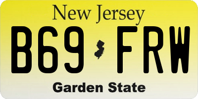 NJ license plate B69FRW