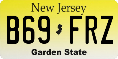 NJ license plate B69FRZ
