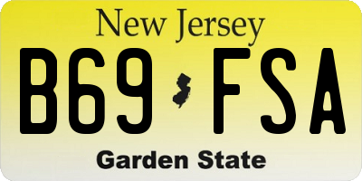 NJ license plate B69FSA
