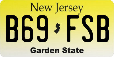 NJ license plate B69FSB