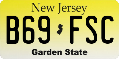 NJ license plate B69FSC