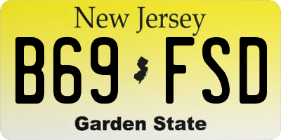 NJ license plate B69FSD