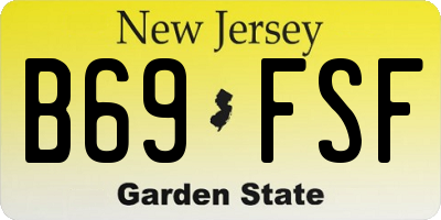 NJ license plate B69FSF