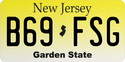 NJ license plate B69FSG