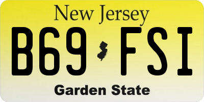 NJ license plate B69FSI