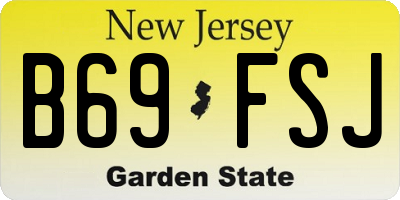 NJ license plate B69FSJ