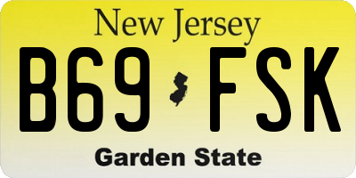 NJ license plate B69FSK