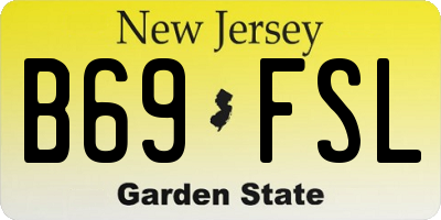 NJ license plate B69FSL