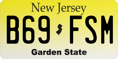 NJ license plate B69FSM