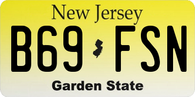 NJ license plate B69FSN