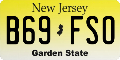NJ license plate B69FSO