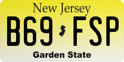 NJ license plate B69FSP