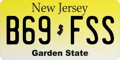 NJ license plate B69FSS