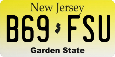 NJ license plate B69FSU