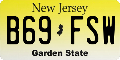 NJ license plate B69FSW