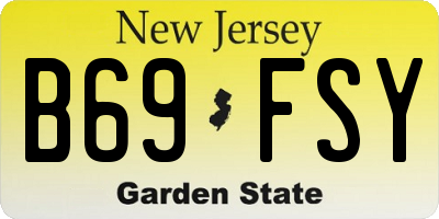NJ license plate B69FSY