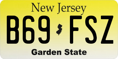 NJ license plate B69FSZ