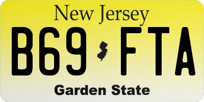 NJ license plate B69FTA
