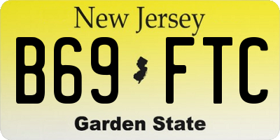 NJ license plate B69FTC
