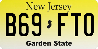 NJ license plate B69FTO