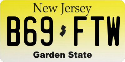 NJ license plate B69FTW