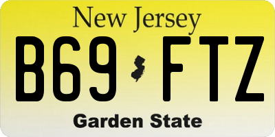 NJ license plate B69FTZ