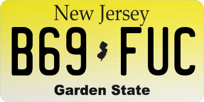NJ license plate B69FUC