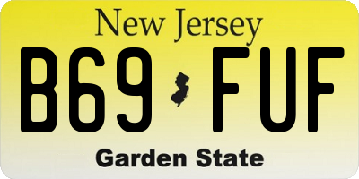 NJ license plate B69FUF
