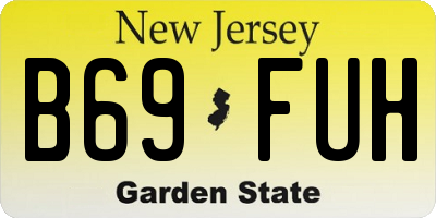 NJ license plate B69FUH