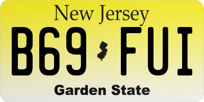 NJ license plate B69FUI