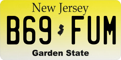 NJ license plate B69FUM