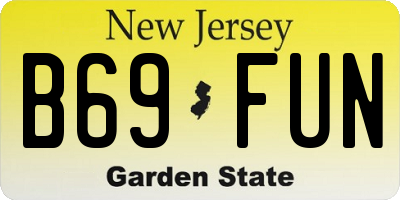 NJ license plate B69FUN