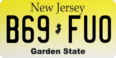 NJ license plate B69FUO