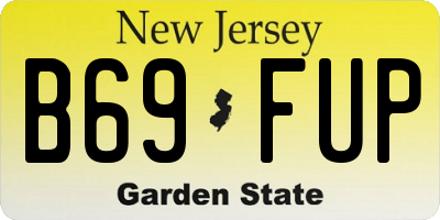 NJ license plate B69FUP