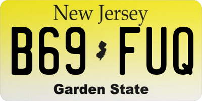NJ license plate B69FUQ