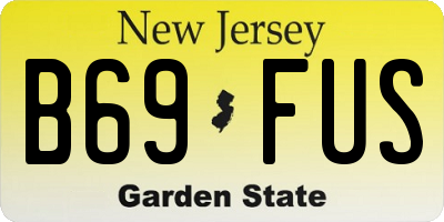 NJ license plate B69FUS