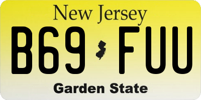 NJ license plate B69FUU