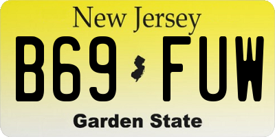 NJ license plate B69FUW