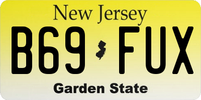 NJ license plate B69FUX