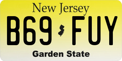 NJ license plate B69FUY