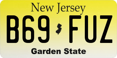 NJ license plate B69FUZ