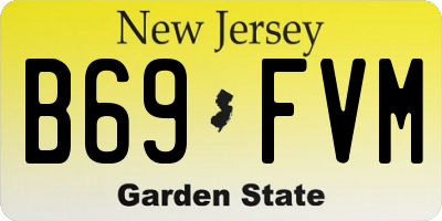 NJ license plate B69FVM